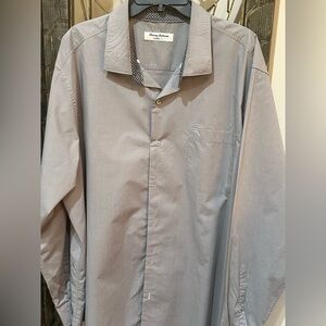 Tommy Bahama men’s grey long sleeve button down shirt. XXL
